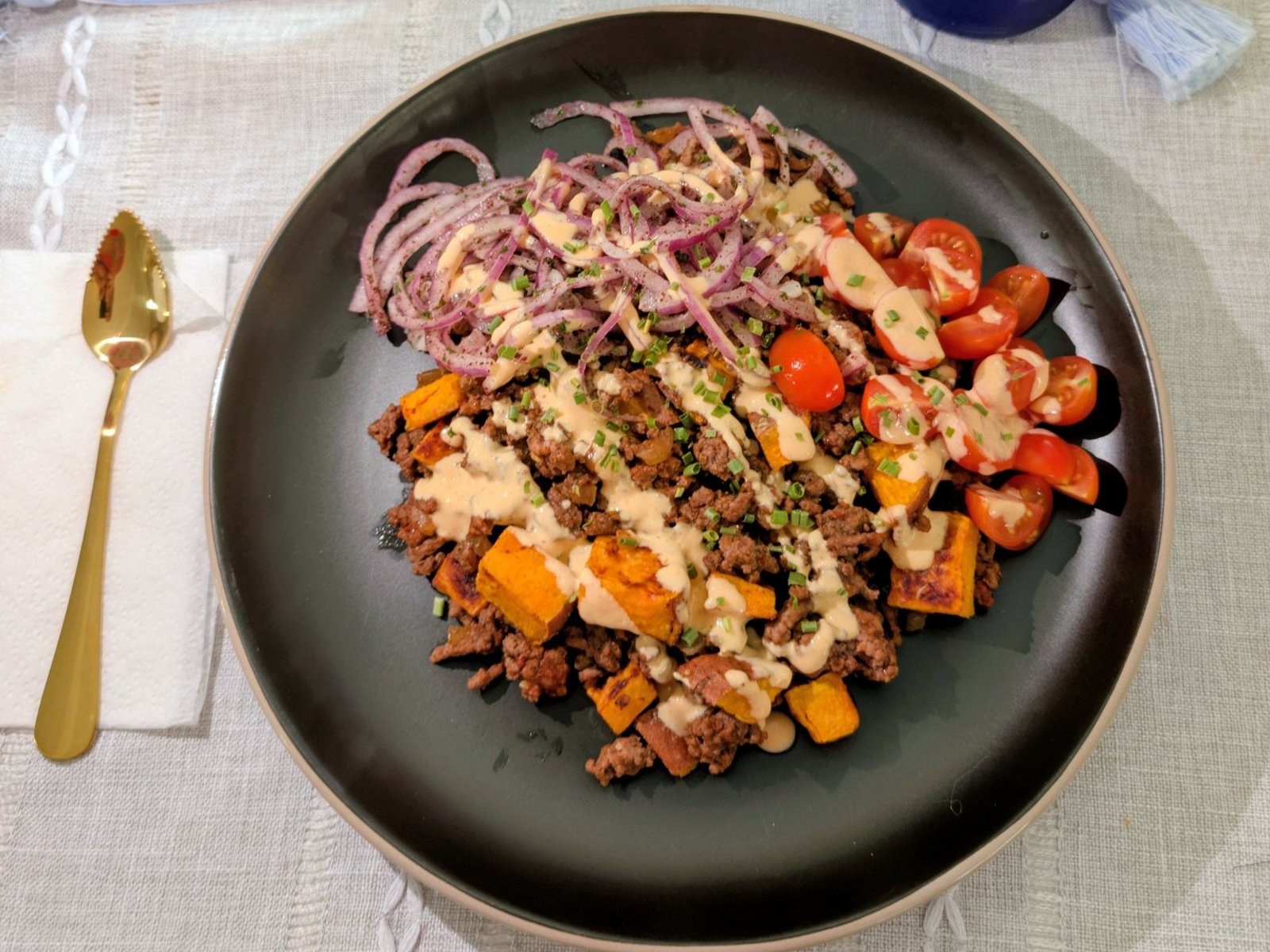 Ground Beef and Sweet Potato Bowls