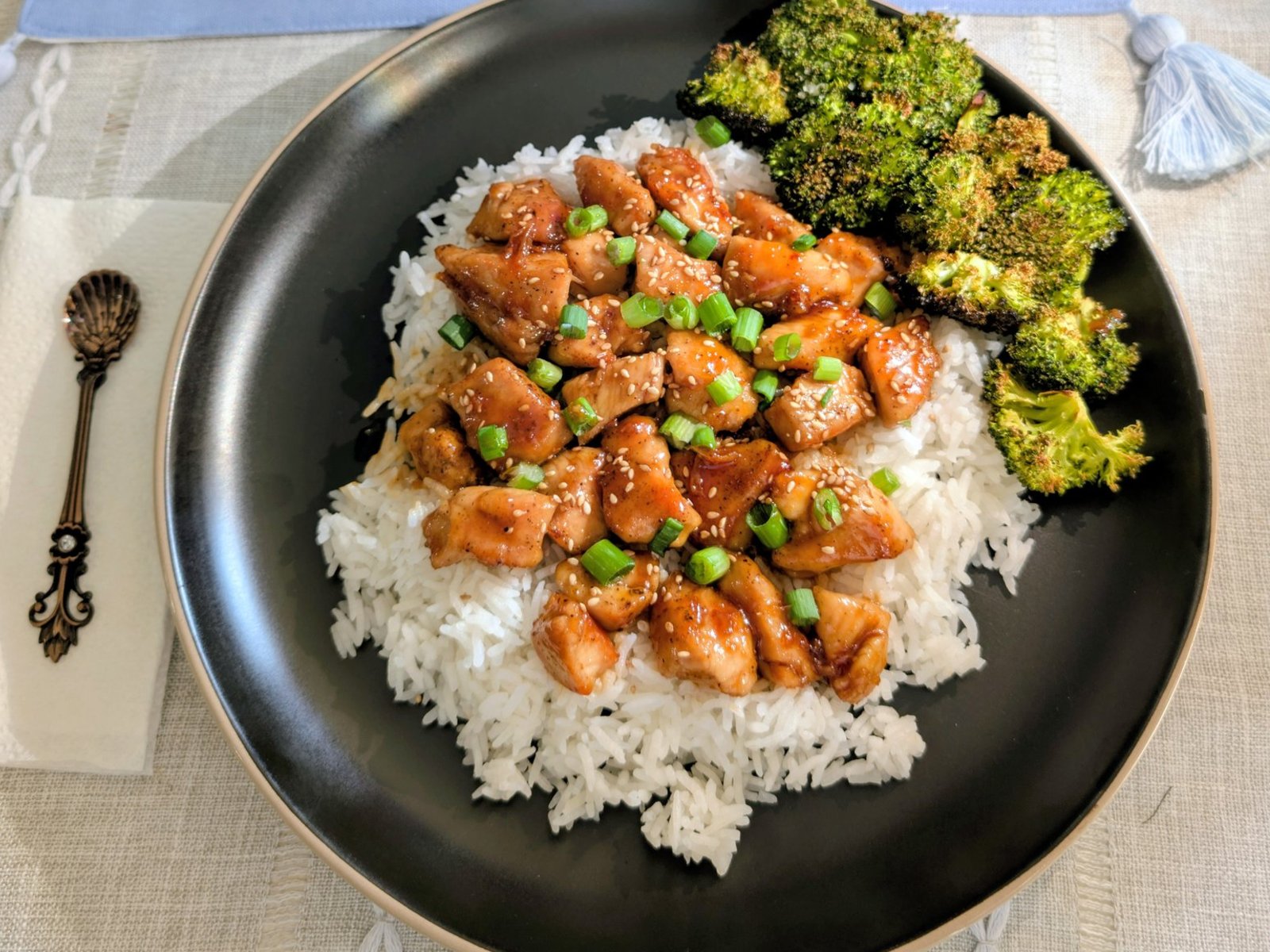 Honey Butter Chicken with Parmesan Broccoli